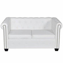 vidaXL Divano Chesterfield Classico Ecopelle Bianco 2 posti per casa e uffici - Arredi Casa