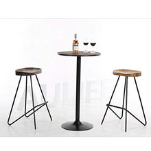 LF- Bar Stool Iron Bar Chair Creativo Bar Sedia di Legno Solido Alto Sgabello Alto Sgabello Bar Stool semplicità (Color : Walnut Color, Size : H65cm)