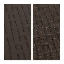 Relaxdays Tavolo Rotondo da Esterno, Aspetto Rattan, Tavolino Balcone Piccolo, Plastica e Metallo, HD: 74x60 cm, Marrone