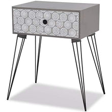 EBTOOLS - Comodino da comodino, colore: grigio, con cassetti e gambe in acciaio, 44 x 30,5 x 57,5 cm