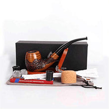 Set di pipe per tabacco, antivento con custodia per tabacco, supporto in legno e accessori per fumatori, A1,20cm