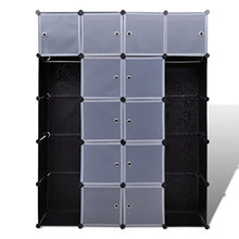 Shengtaieushop modulare con 14 Scomparti Nero e Bianco Panno Armadio 37 x 146 x 180.5 cm