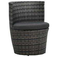 SKM Set da Bistrot 3 pz con Cuscini in Polyrattan Grigio (15.32kg)