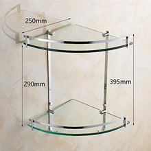 Zixin Bagno Scaffale Temperato Vetro 2 Tier con Asciugamano a Muro Asciugamano Asciugamani Stoccaggio Doccia Stoccaggio angolare in Alluminio Extra 8mm Thick Sliver
