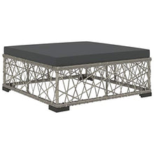 SKM Set Divani da Giardino 5 pz con Cuscini in Polyrattan Grigio