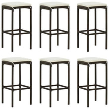 vidaXL Set da Bar da Giardino 8 pz con Cuscini in Polyrattan Marrone