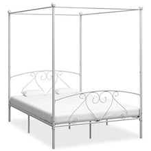 BIGTO - Struttura per letto a baldacchino, in metallo, per camera da letto, stile bianco, 140 x 200 cm