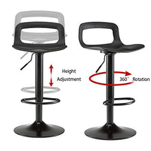 Bdb - Sgabello da bar in metallo con schienale cavo, set di 2 sgabelli da bar con altezza regolabile in altezza, sgabello da bar in plastica (colore: bianco-A, dimensioni: 41 cm)
