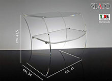 Slato Comodino da Notte dal Design Moderno a Due Ripiani in plexiglass Trasparente Urano