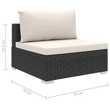 Tidyard Set Divani da Giardino 12 pz con Cuscini in Polyrattan Nero, Set Divani da Giardino da Esterno, Divano Angolare da Giardino Nero - Arredi Casa