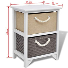 vidaXL Set 2 Comodini Mobiletto con 2 Cassetti Camera da Letto Rustico in Legno