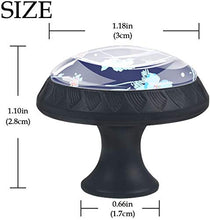 Blu brillante Fiore floreale Blu royal Pomelli per Porta Set di 4 Pomelli per Mobili Manopole per Cassetti Cucina Armadio Vetro