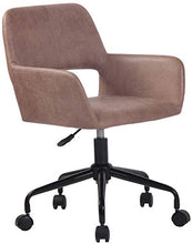 CLP Sgabello Da Lavoro Con Ruote Lagos In Stoffa E Metallo I Sedia Studio Scrivania Con Braccioli Girevole 360° E Regolabile, Colore:marrone