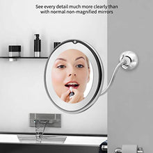 WENYOG Specchio Trucco Specchio per Il Trucco a Specchio Flessibile con specchi di vanità Leggera 10x Specchi da ingrandimento La Luce Ruota Specchio da Tavolo