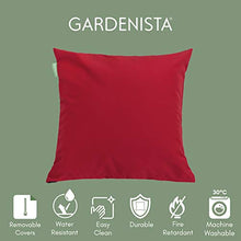 Gardenista® | Cuscino da Esterno Resistente all'Acqua con Imbottitura in Fiocchi di Schiuma | Cuscino Decorativo 18” per Mobili da Giardino (2 Pezzi, Rosso)
