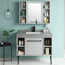 ZoSiP Set di Mobiletti Specchio e Lavabo Semplice del Cabinet del gabinetto dello Specchio del gabinetto del Bagno del Bordo della Roccia Semplice (Color : Gray, Size : 50x100x85cm)