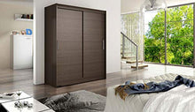 Armadio con ante scorrevoli Westa I per camera da letto moderno e con ante scorrevoli, per camera da letto (choco)