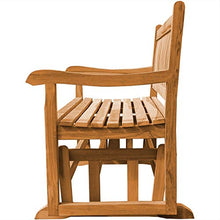 Panchina a dondolo Roma in legno massiccio di teak