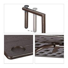 Relaxdays Tavolino Pieghevole Balcone, Tavolo da Appendere Ringhiera Altezza Regolabile Resistente Intemperie, Marrone