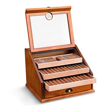 ZLMMY Desktop Humidor W/igrometro-Contiene 80-100 sigari, igrometro, deumidificatore, Cigar Box partizione Bagagli