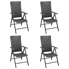 FAMIROSA Sedie da Giardino 4 pz in Polyrattan Nero-3105