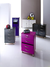 TENZO 5273-033 - Cassettiera design su rotelle Malibu, in MDF verniciato, 60 x 41 x 46 cm, colore: Nero