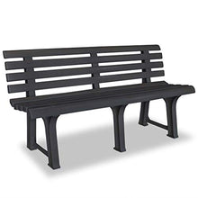 FAMIROSA Panchina da Giardino 145,5 cm in Plastica Antracite