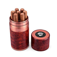 SCDZS Portatile da Viaggio in Pelle Cigar Humidor - Wearable e sigillabile Portable Desktop Cedar Legno ricoperto Humidor