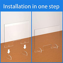 BIN Schermo Protettivo Igienica Protettiva per Counter Desk igienica Protettiva Shield Chiaro Freestanding per la conservazione chiodo, Ufficio, controsoffitto, Reception, Checkout, ect (80 * 60cm)