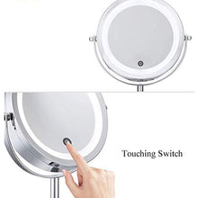 HGXC Specchio per Il Trucco Illuminato 5X Specchio per Il Trucco con luci e ingrandimento, Touch Screen, Doppio Specchio di cortesia Alimentato