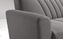 Divano 3 posti in tessuto lavabile grigio - 220 x 88 x 83h cm, vano contenitore, trasformabile in letto una piazza e mezza