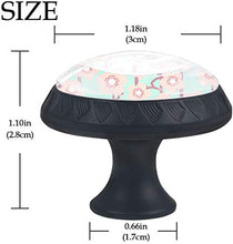 Rosa Peach Blossom Pattern Light Blue Pomelli per Porta Set di 4 Pomelli per Mobili Manopole per Cassetti Cucina Armadio Vetro