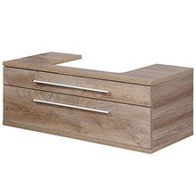 FACKELMANN - Set di mobili da bagno Stanford, 4 pezzi, con mobiletto da appendere e lavabo in ceramica, 110 cm, con specchio a LED