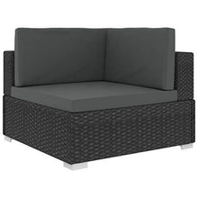 Festnight Set Divani da Giardino in Polyrattan, Set di Mobili da Giardino, Set Divano Esterno con Cuscini Nero 6 pz - Arredi Casa