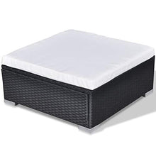 vidaXL Divano da Esterno Set 32 pz in Polirattan Nero Sofa Giardino Patio