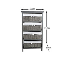 KB8 Cassettiera con 4 cassetti Grigio 29x73x40 cm