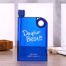 Fgyhty 380ml Piatto Bottiglia di Acqua A5 Memo Notebook plastica Trasparente della Prova della Perdita Sport Bottiglia Viaggi