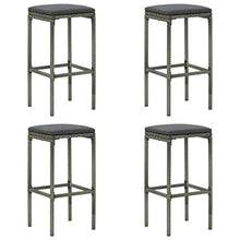 FAMIROSA Sgabelli da Bar con Cuscini 4 pz Grigi in Polyrattan-3447