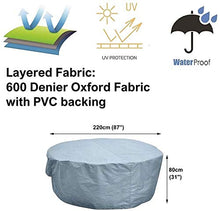 N / A Copre mobili da Giardino, Tavolo da Giardino, coperture Impermeabili, Robusto 420D Oxford Coperto Set Tabella di Patio di mobili da Giardino Rotondo, Diverse Misure,185x11.