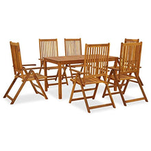 SKM Set da Pranzo da Giardino 7 pz in Legno Massello di Acacia (62.5kg)
