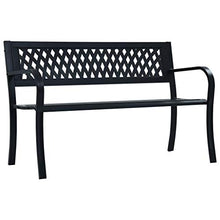E E-NICES Panchina da Giardino 125 cm Nera in Acciaio