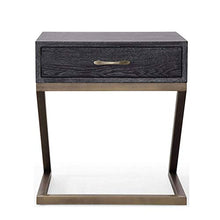 Comodini Tavolo da toeletta Armadio di stoccaggio Ferro Cotto Metallo Retro Pannello a Base di Legno + Legno (Color : Brown, Size : 50 * 40 * 52cm)