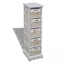 Lingjiushopping Cremagliera Legno Bianco, 5 cestini Dimensioni: 25 x 28 x 90 cm (L x P x A) Armadietti e stipi