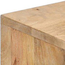 H-CAR Comodino Mobile Letto con 1 Anta e 1 Cassetto 40x35x54 Cm in Massello di Mango