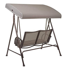 Mendler Dondolo da Esterno a 2 posti HWC-F89 Acciaio Tessuto Marrone Beige