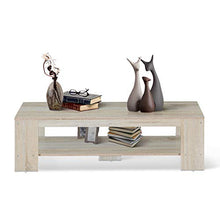 COSTWAY Tavolo da Divano, Tavolo da Salotto, Tavolino da caffè, 120 x 55 x 34 cm, Colore Naturale Legno
