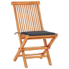 FAMIROSA Set da Bistrot 3 pz con Cuscini Antracite in Massello di Teak
