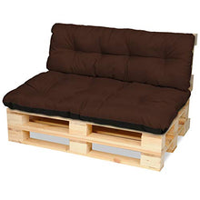 SuperKissen24. Cuscino per Bancale Divano Pallet 120x80 cm con Schienale 120x38 cm Seduta Impermeabile e Comodo per Divanetti da Esterno - Marrone