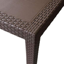 Ipae-Progarden Queen, Tavolo rettangolare allungabile effetto rattan, Marrone, 220 x 90 x 72 cm