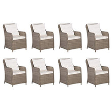 SKM Set da Pranzo da Giardino 11 pz in Polyrattan